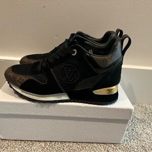 Louis Vuitton Black Sneakers with Gold Details